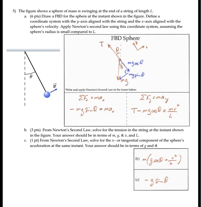 SOLVED: The figure shows sphere of mass I swinging at the end of 4 ...