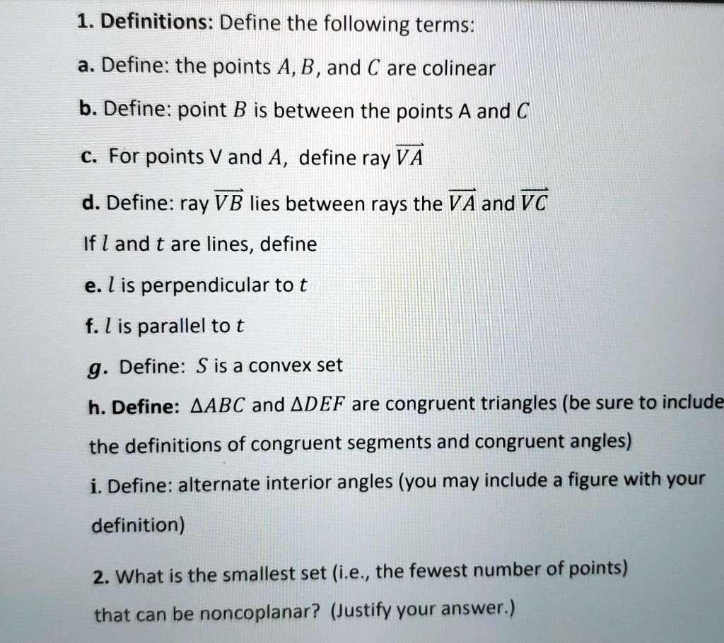 Solved DEFINITIONS (20 points) Define the following terms