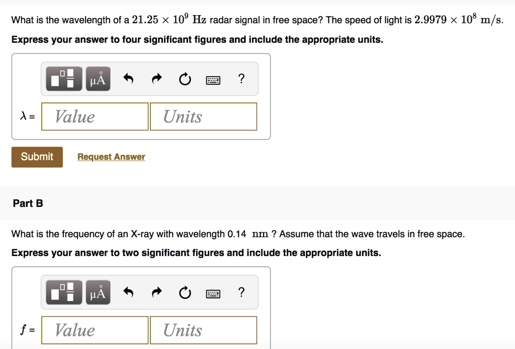 what is the wavelength of a 2125 109 hz radar signal in free space the ...