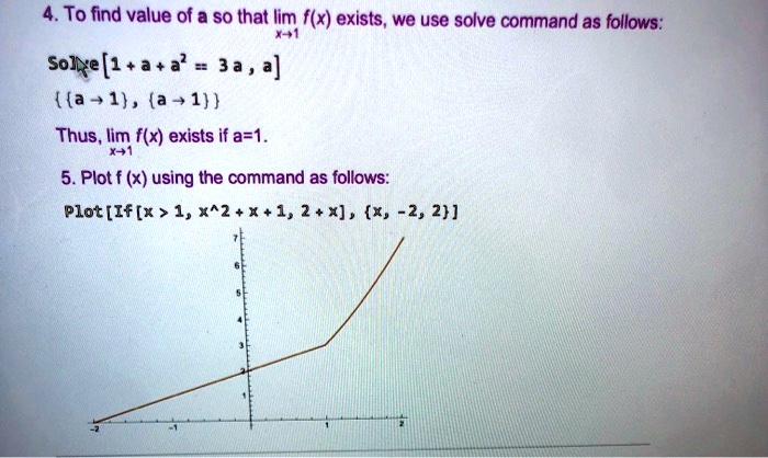[GET ANSWER] to find value of a s0 that lim fx exists we use solve ...