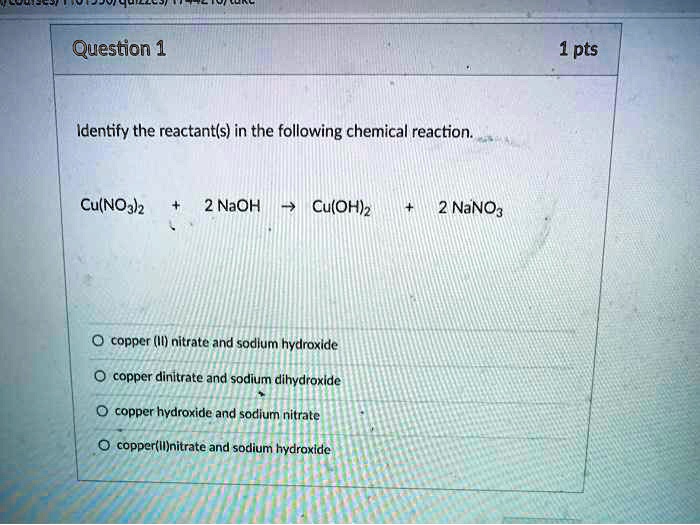 SOLVED Identify the reactant(s) in the following chemical reaction Cu