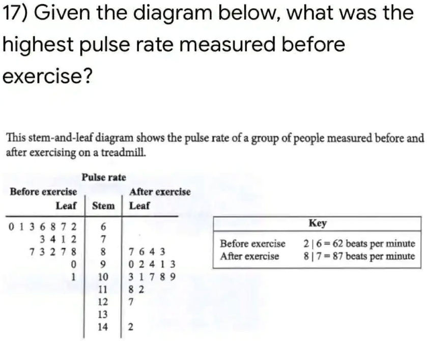 SOLVED: Given the diagram below, what was the highest pulse rate ...