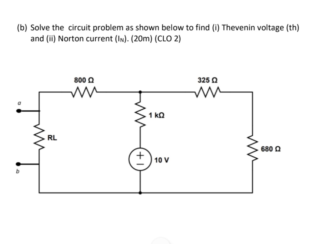 SOLVED (b) Solve the circuit problem as shown below to find (i