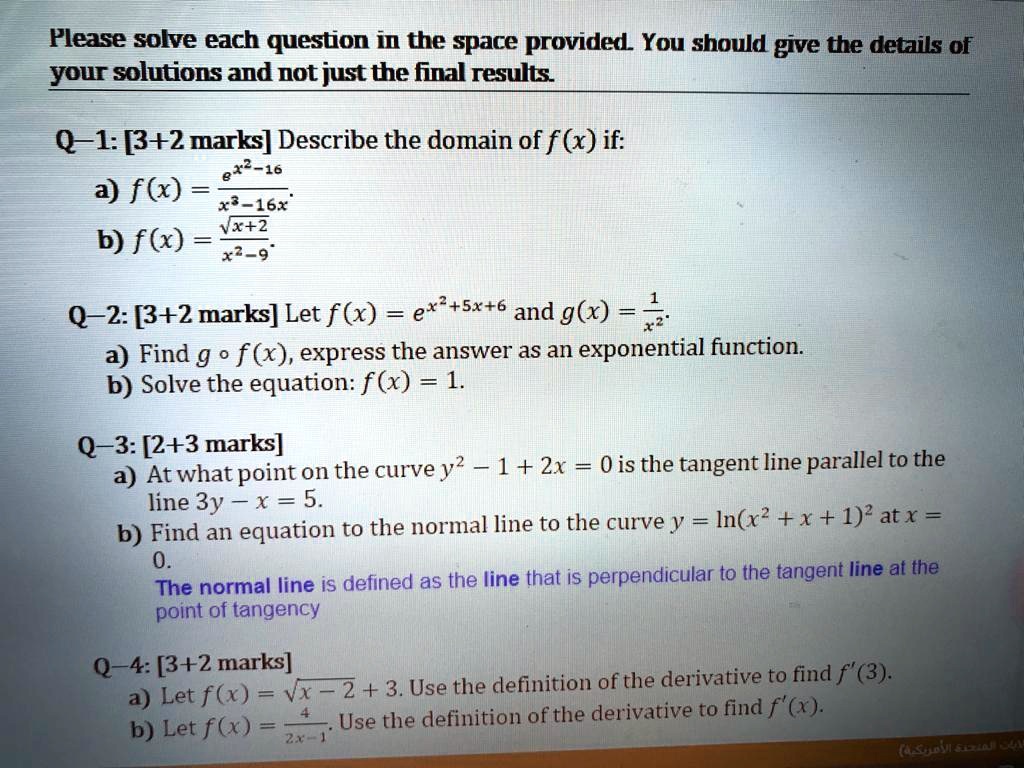 Please Solve Each Question In The Space Provided You S Itprospt