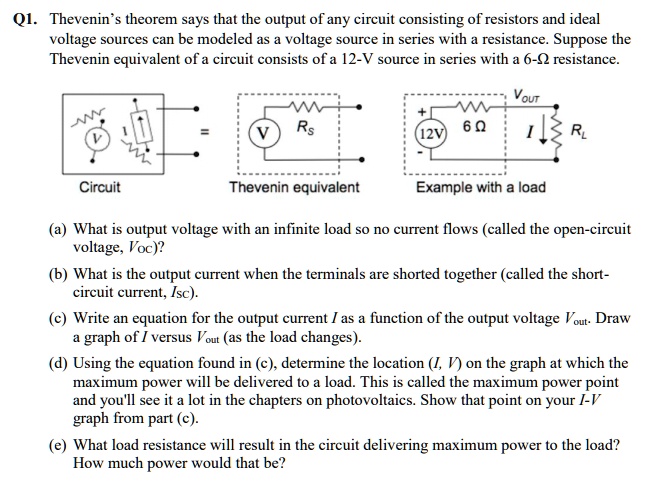 SOLVED: Ohm's Thevenin theorem says that the output of any circuit ...