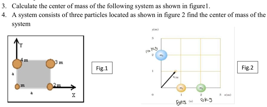 SOLVED: Calculate the center of mass of the following system as shown ...