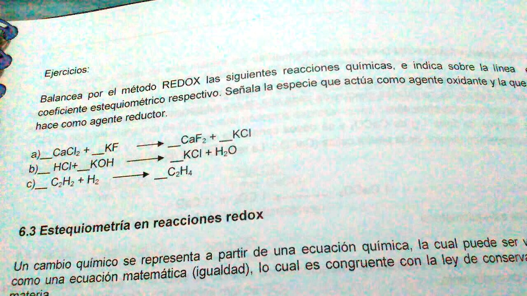 Solved Como Puedo Balancear El Metodo Redox Ejercicios Reacciones