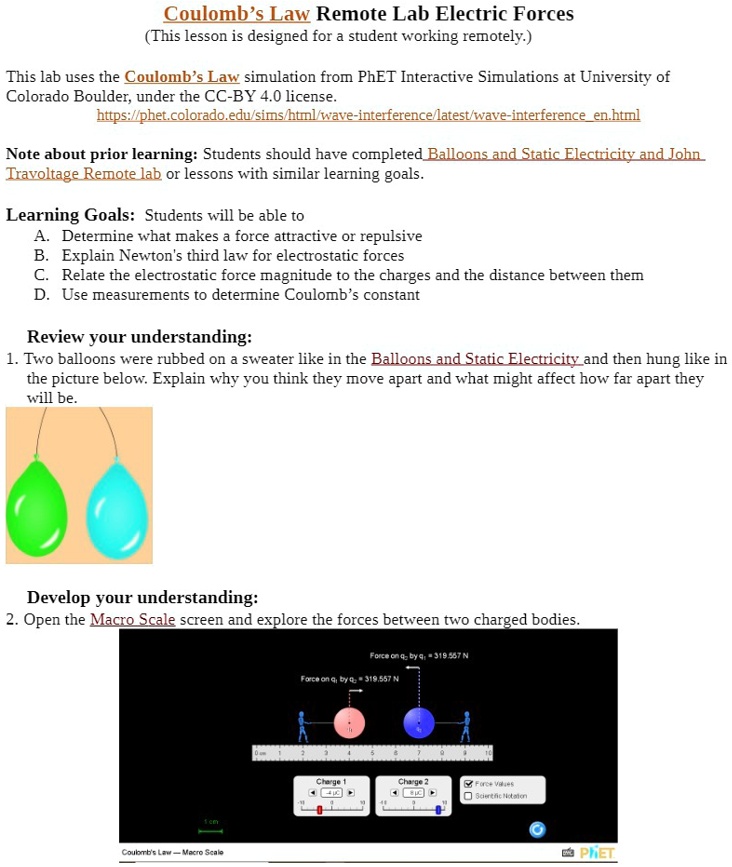 Solved R. Coulomb's Law Atomic Scale Macro Scale If the