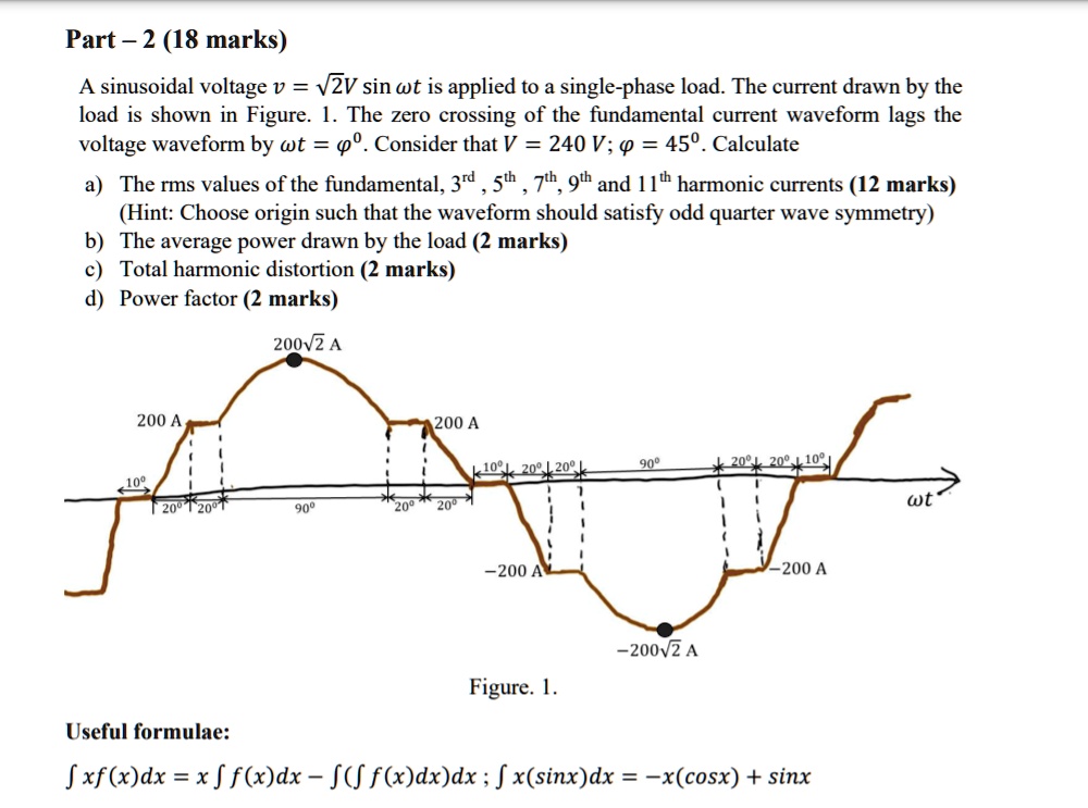 [GET ANSWER] Part-2 (18 marks) A sinusoidal voltage v = √(2)V sinω t is ...