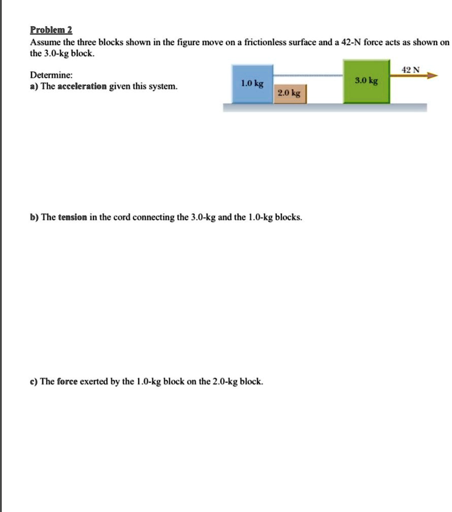 Problem 2 Assume the three blocks shown in the figure move on a ...