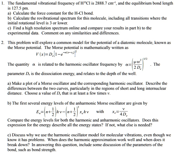 VIDEO solution: 1. The fundamental vibrational frequency of H3Cl is ...