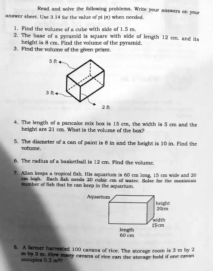 SOLVED Text Read And Solve The Following Problems Write Your Answers