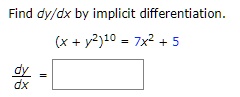 find dyfax by implicit differentiation x yo jx2 5 95982