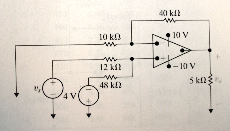 40 kΩ 10 kΩ 12 kΩ 48 kΩ 5 kΩ 10 V -10 V 4 V
