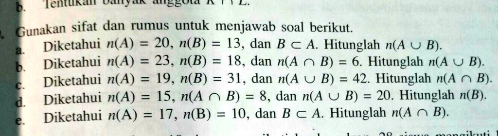 SOLVED: HELP SET'S HIMPUNAN, BIG POINT, PAKAI CARA PENYELESAIAN ...