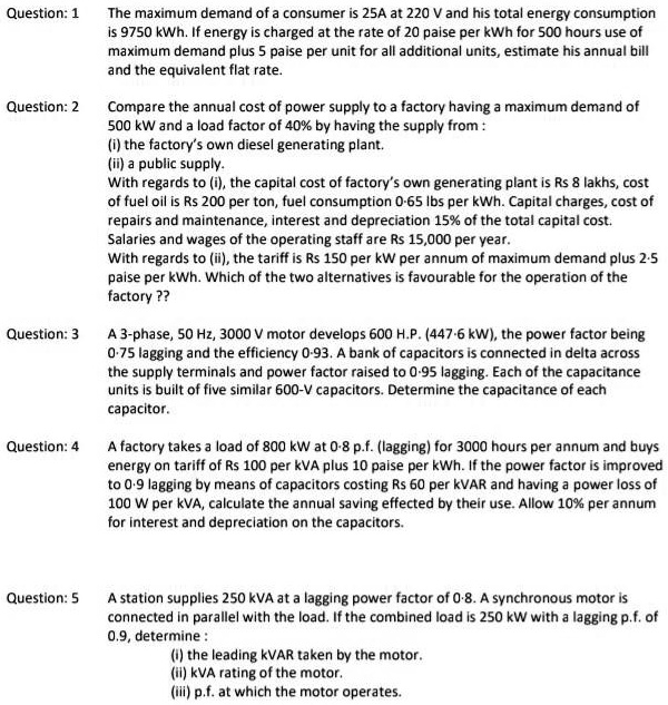 SOLVED Subject Power Distribution and Utilization Question 1 The