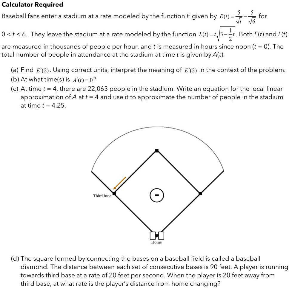 SOLVED Calculator Required Baseball fans enter a stadium at a rate