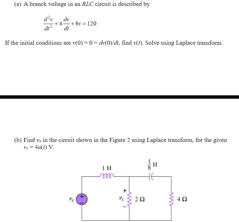 SOLVED: (a) A branch voltage in an RLC circuit is described by +8v=120 ...