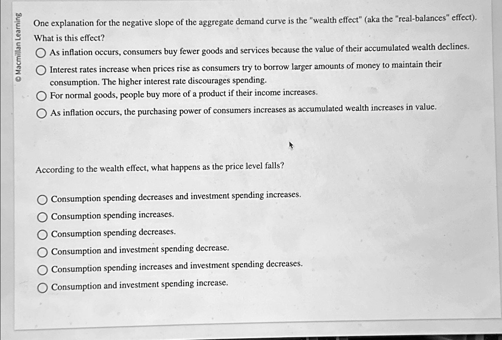 SOLVED: ( C )/(E) One explanation for the negative slope of the ...