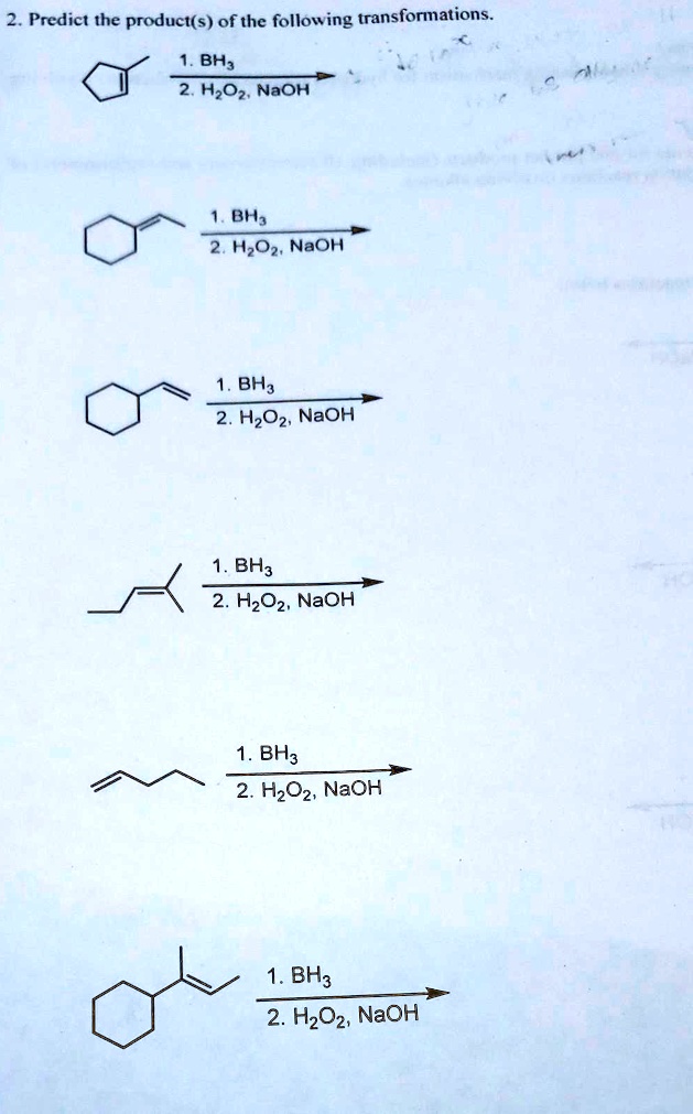 Solved: Please Help. 2. Predict The Product(s) Of The Following 