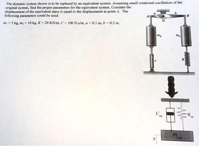 The dynamic system shown is to be replaced by an equivalent system ...