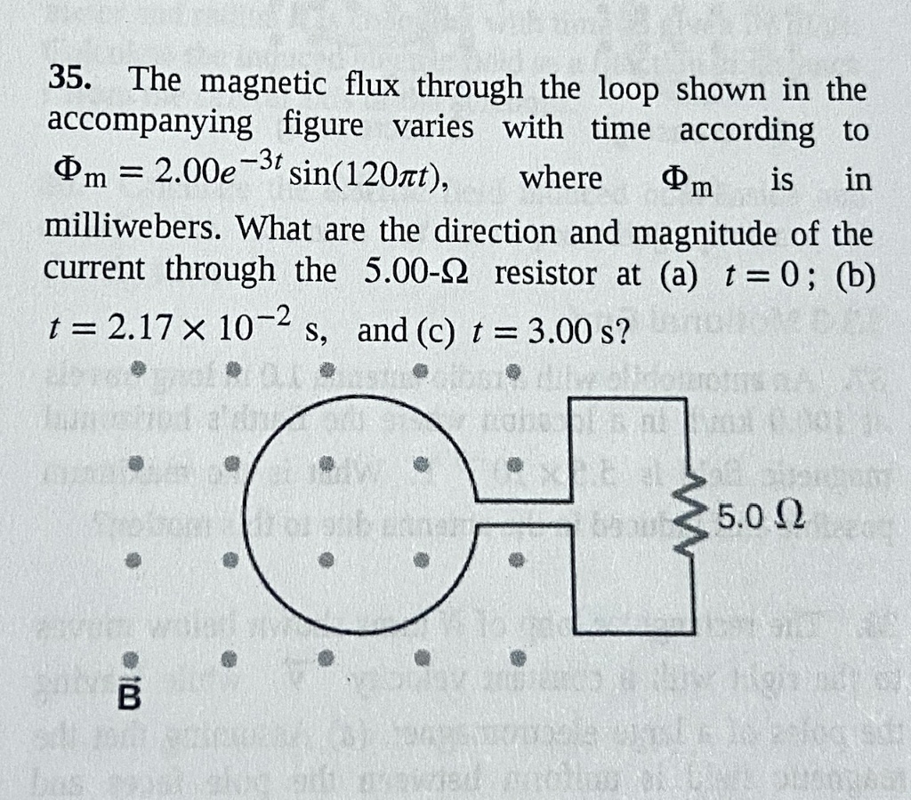 SOLVED: 35. The Magnetic Flux Through The Loop Shown In The ...