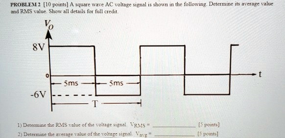 PROBLEM 2 [10 points] A square wave AC voltage signal is shown in the ...
