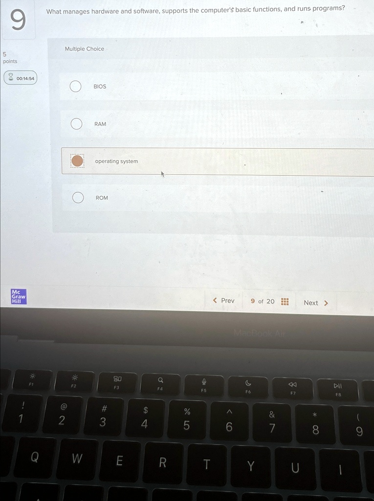 what manages hardware and software supports the computers basic
