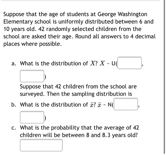 SOLVED: Suppose that the age of students at George Washington ...