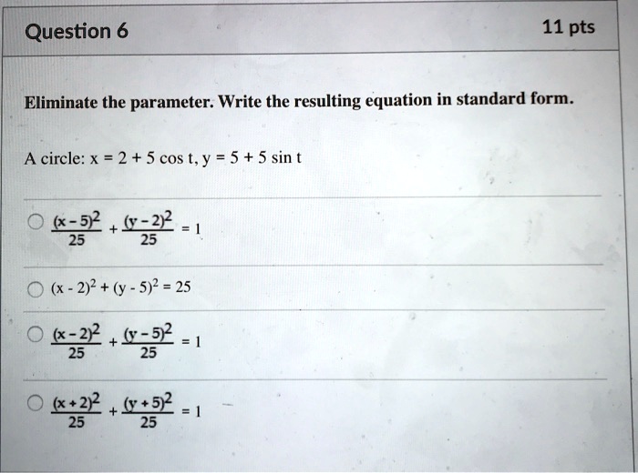 Question 611 Ptseliminate The Parameter Write The Res Itprospt