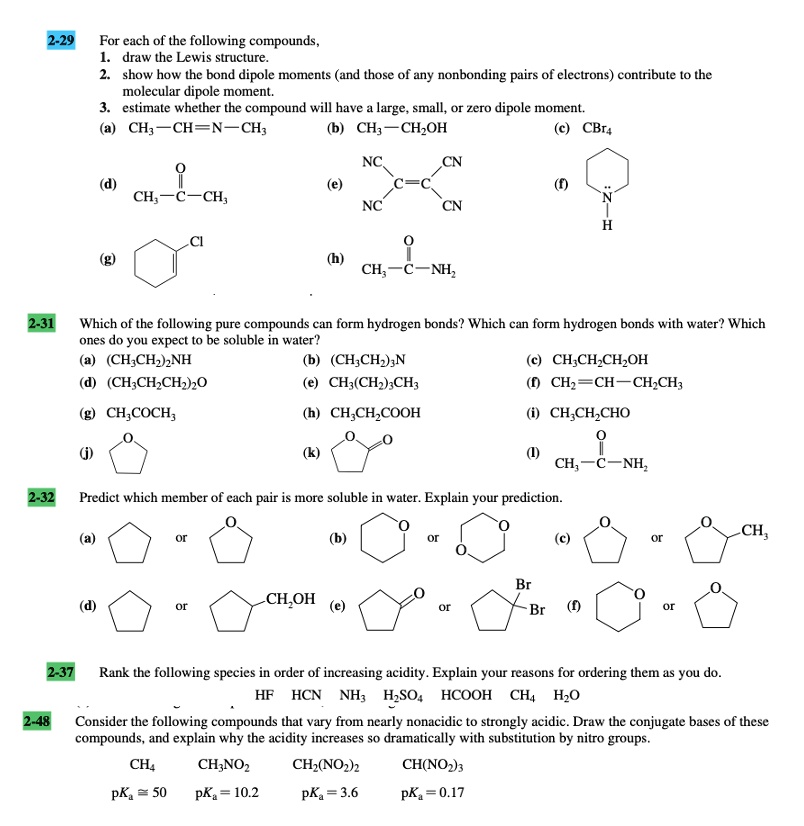 SOLVED: For each of the following compounds, draw the Lewis structure ...