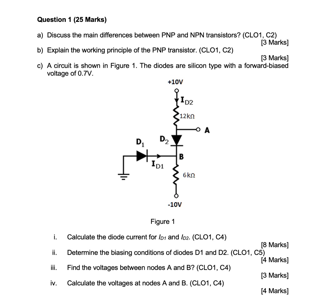 SOLVED a) Discuss the main differences between PNP and NPN transistors