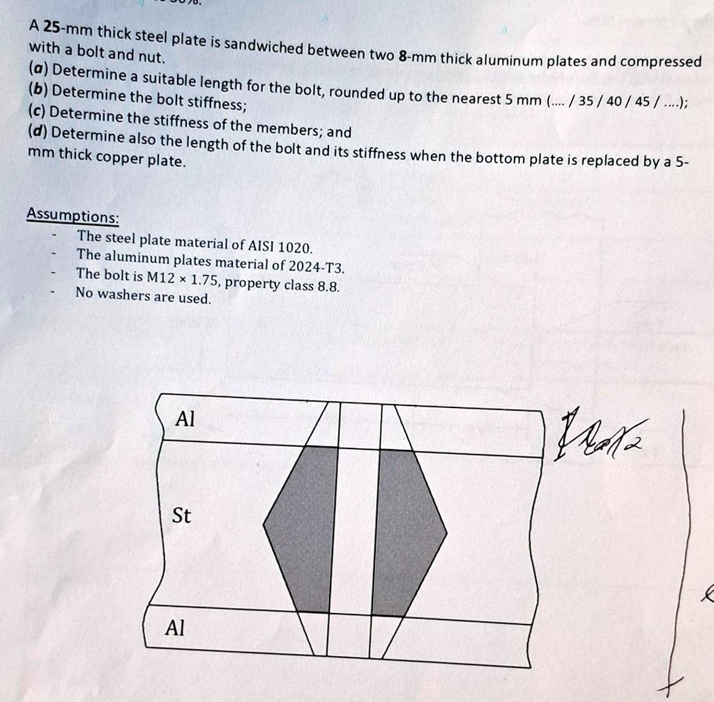 SOLVED: How do I solve this problem? 070. with a bolt and nut (b ...