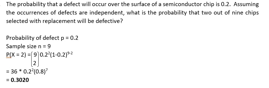 SOLVED: The probability that a defect will occur over the surface of a ...