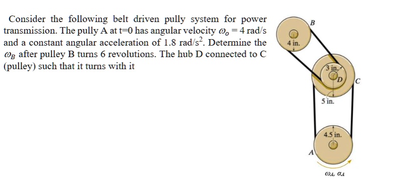 consider the following belt driven pully system for power transmission ...