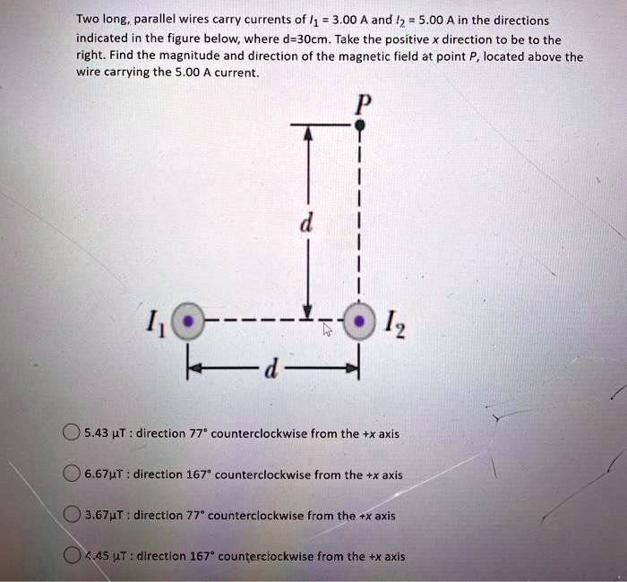 Two Long Parallel Wires Carry Currents Of 1 3 00 Solvedlib Two Long Parallel Wires Carry Currents Of 1 3 00 Solvedlib