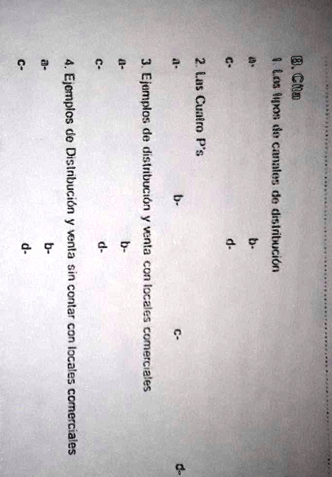 SOLVED: 1-Los Tipos De Canales De Distribución A)....b)....c)....d ...