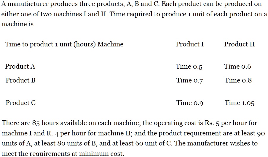 SOLVED: A Manufacturer Produces Three Products, A B And C. Each Product ...