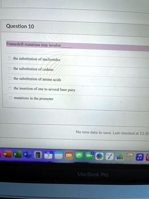 SOLVED Frameshift mutations may involve the substitution of