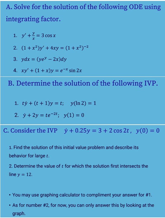 Solved A Solve For The Solution Of The Following Ode Using Integrating Factor Y 2 3cosx 1 X2 Y 4xy 1 X2 2 Ydx Yey Zx Dy 4 Xy 1 X Y E Sin Zx