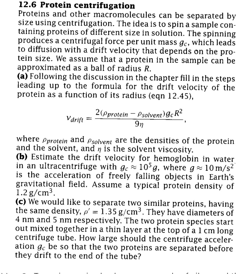 SOLVED 12.6 Protein Centrifugation Proteins and other macromolecules