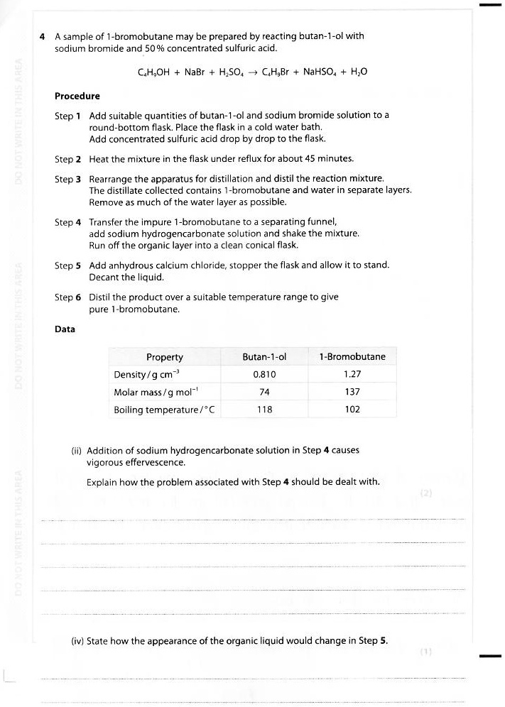 SOLVED: A sample f 1-bromobutane may be prepared by reacting butan-I-ol ...