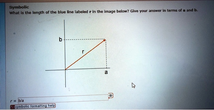 SOLVED: Symbolic What is the length of the blue line labeled in the ...