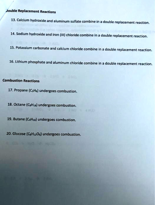 Solved Double Replacement Reactions 1 Calcium Hydroxide And Aluminum Sulfate Combine In A 0771