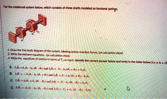 1. Draw the free body diagram of the system, labeling action-reaction ...