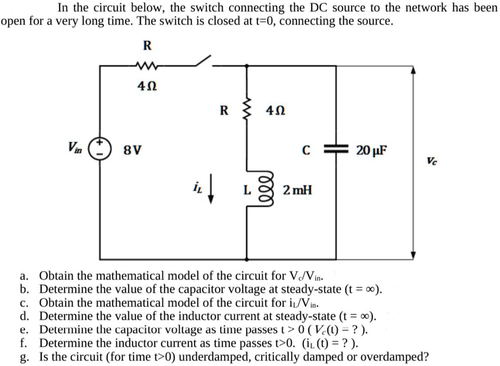 SOLVED: In the circuit below, the switch connecting the DC source to ...