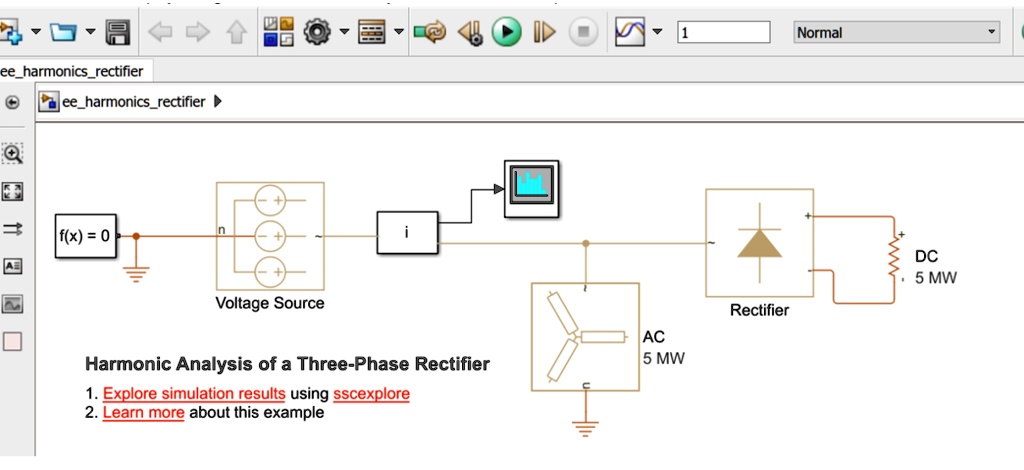 SOLVED: Run the command “eeharmonicsrectifier” in Matlab command window ...