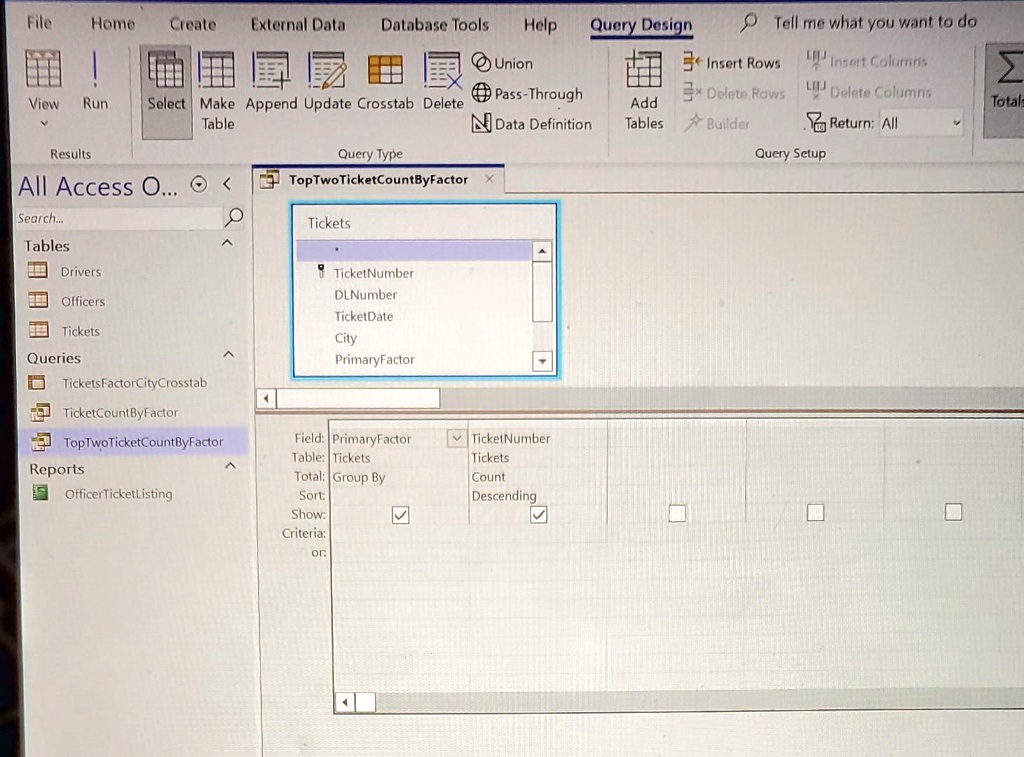 SOLVED Edit the TopScores query in Design view. In the Top Values
