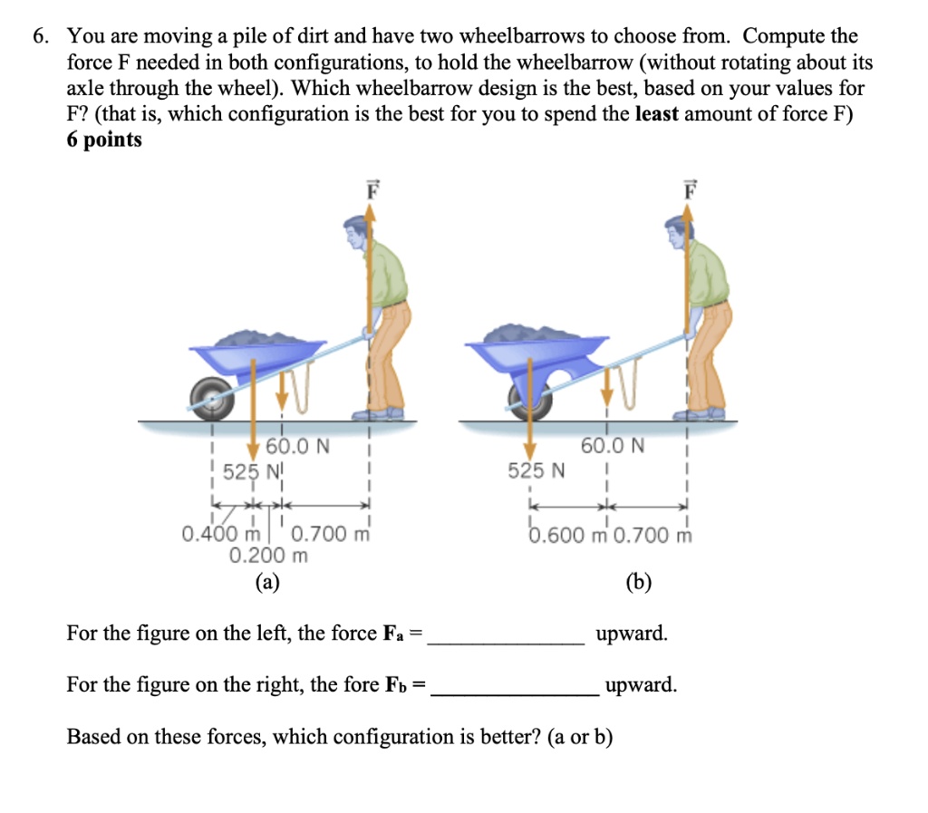 SOLVED 6. You are moving pile of dirt and have two wheelbarrows to