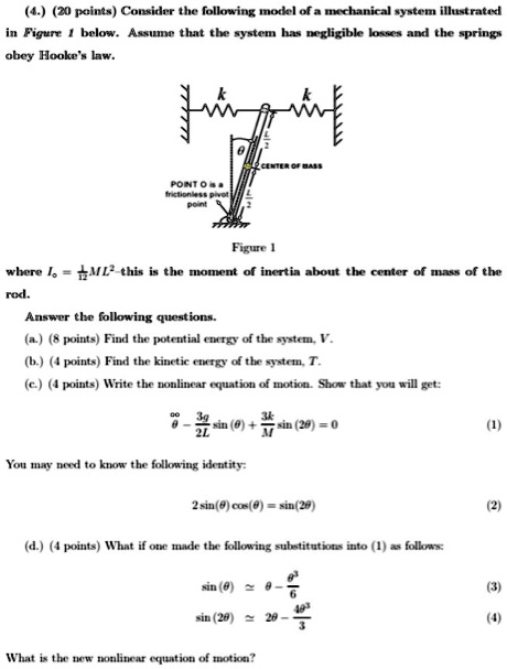 (4.) (20 points) Consider the following model of a mechanical system ...